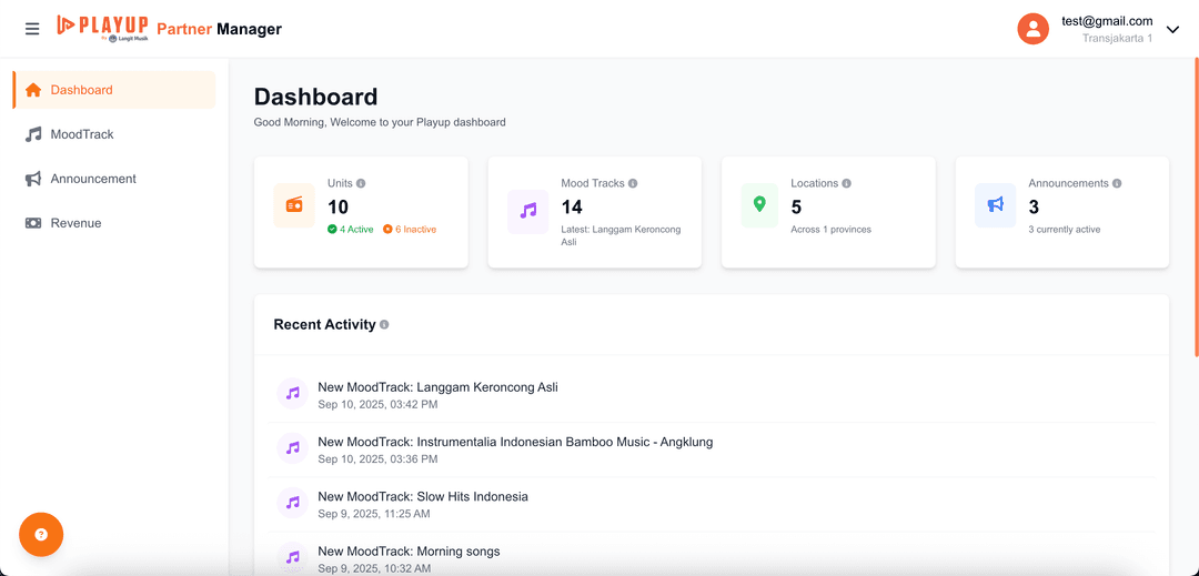 PlayUp: Partner Dashboard